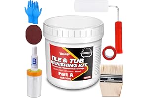 VIVIDYE Tub and Tile Refinishing Kit, 17.6oz Tub Refinishing Kit with Complete Tools and Hardener, Tile Paint for Bathtub, Countertop, Sink, Floor, Wall, Kitchen, Gloss White, Waterproof ＆ Voc Free