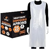 Xpose Safety 24"x48" Heavy Duty Disposable Plastic Aprons – 4 Mil Waterproof & Tear-Resistant, White