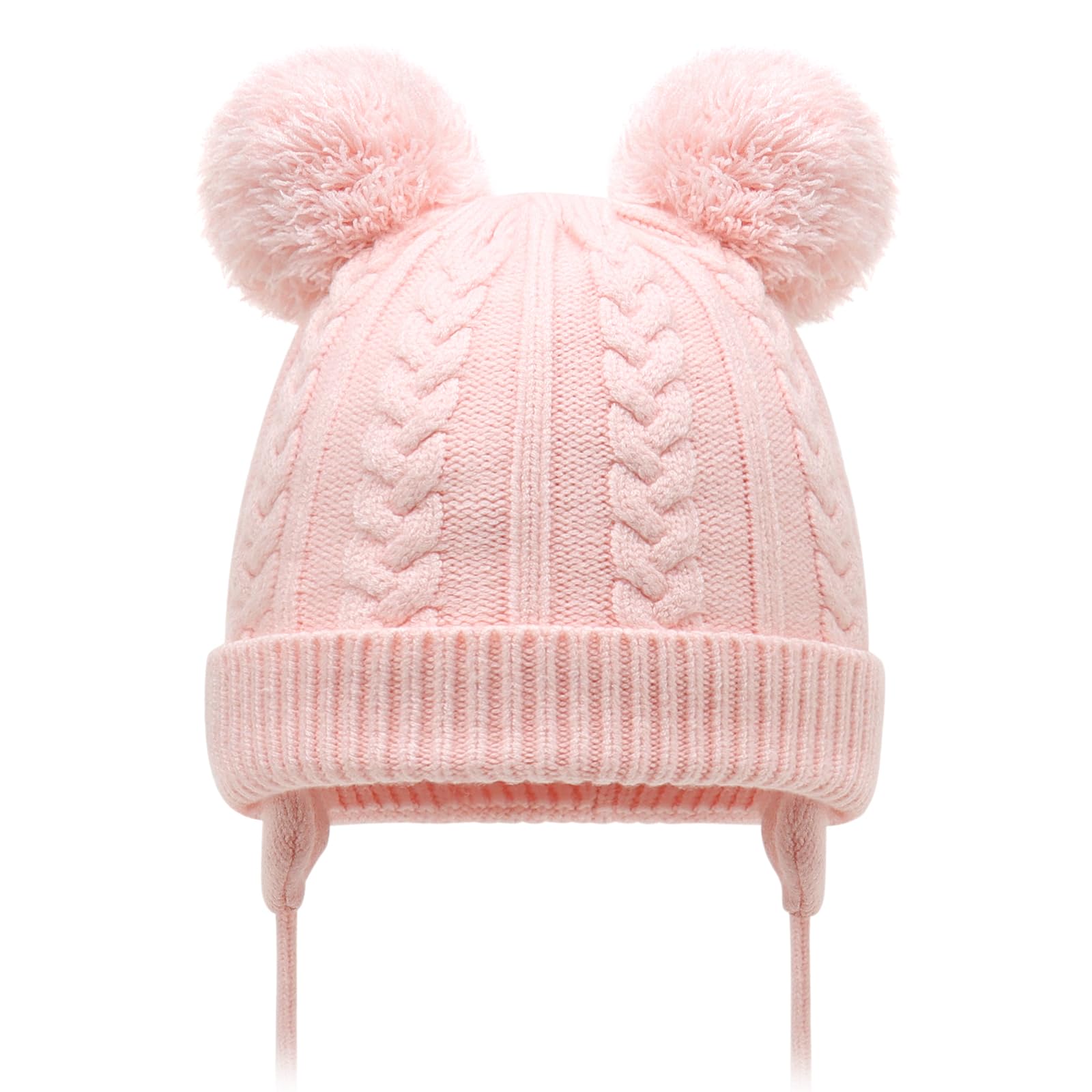 Duoyeree Toddler Winter Hat with Earflap Scarf Hood Thick Warm Kids Skull Cap for Baby Girls Boys