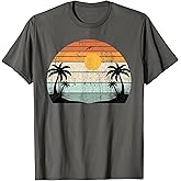 Sunshine Summer Vibes Palm Trees Beach Retro Tropical Summer T-Shirt