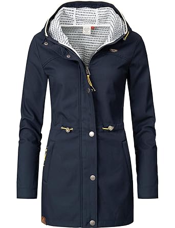 Ragwear Damen Übergangsjacke Kurz Mantel Halina Long 4 Farben XS-XXL