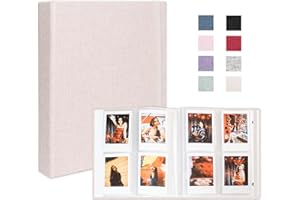Cherrich Mini Photo Album for Fujifilm Instax Mini Polaroid Snap, Pack of 2 Linen Picture Book 2x3, Each Small Album Holds 20