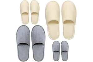 clbxzwc Ultra Soft Coral Velvet Disposable Slippers - 4-6 Pairs, Machine Washable, Reusable, Men's & Women's Loose Size (4-6-pack, Adult, Women, 11.5, US Wide)