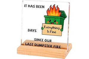 Dumpster Fire Desk Decor, Funny Dumpster Fire Desktop Ornaments Cute Trash Can Office Accessories for Coworkers Boss Employee
