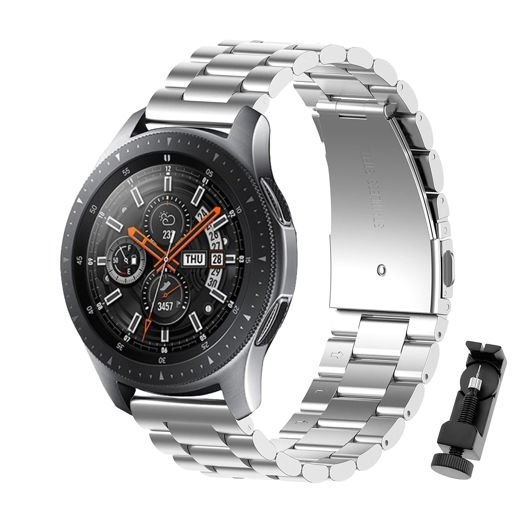 BDIG Strap Compatible with Galaxy Watch 46 mm/Gear S3 Frontier/Classic Strap 22 mm Stainless Steel Metal Bracelet for Huawei Watch GT/GT 2 46 mm/GTR 47 mm