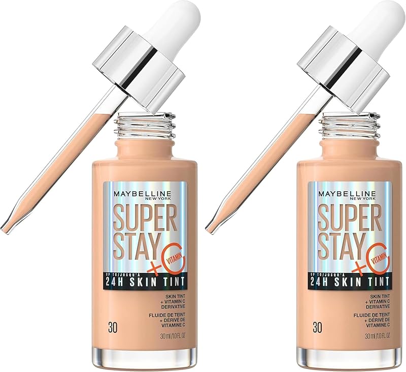 Maybelline Super Stay Skin Tint Foundation Vitamin C Vegan Shade 30 Pack of 2
