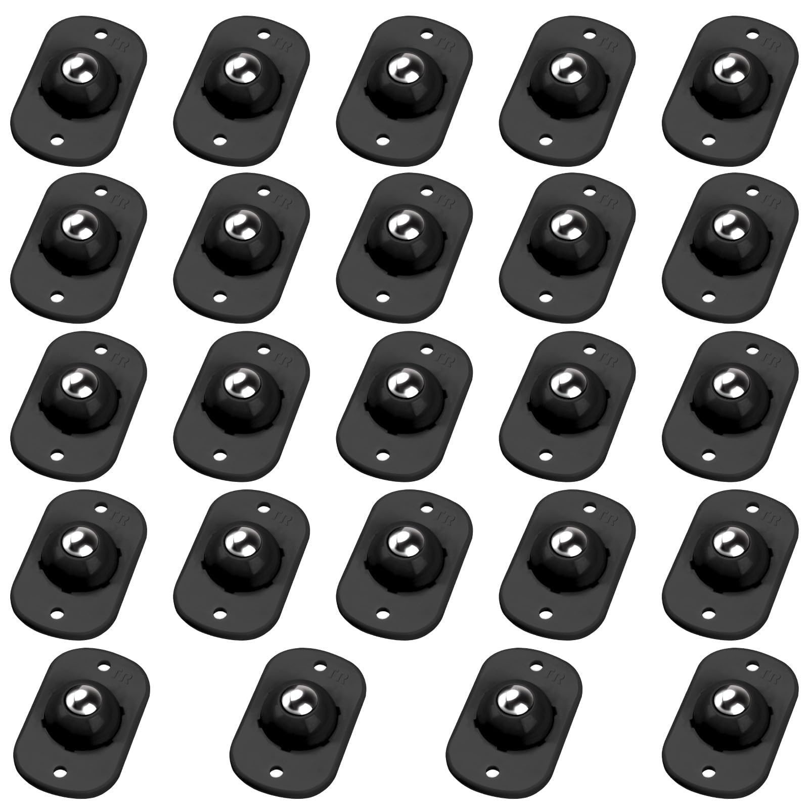 Photo 1 of Self Adhesive Caster Wheels, Appliance Rollers for Kitchen Appliances, 360° Swivel Mini Universal Wheel Roller Casters, Sticky Pulley for Trash Can, Storage Box, Small Furniture (Black - 24 Pcs)