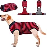 Kuoser Dog Surgery Recovery Suit Soft Post Op Recovery Onesie XXL Red