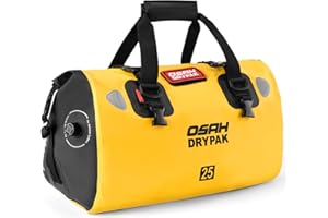 OSAH DRYPAK Waterproof Duffel Bag - Motorcycle Dry Bag Tail Bag with Large Storage Space, Waterproof Luggage Duffle Bags with Outer Mesh Zipper Pocket for Camping, Kayaking, Fishing & Traveling