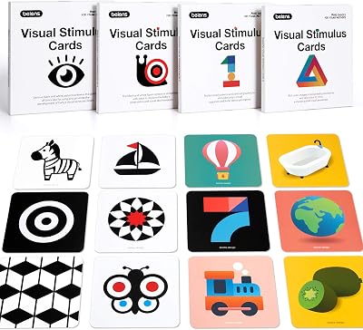 beiens Newborn Visual Stimulation Cards 160 Pages 0-36 Months Black White