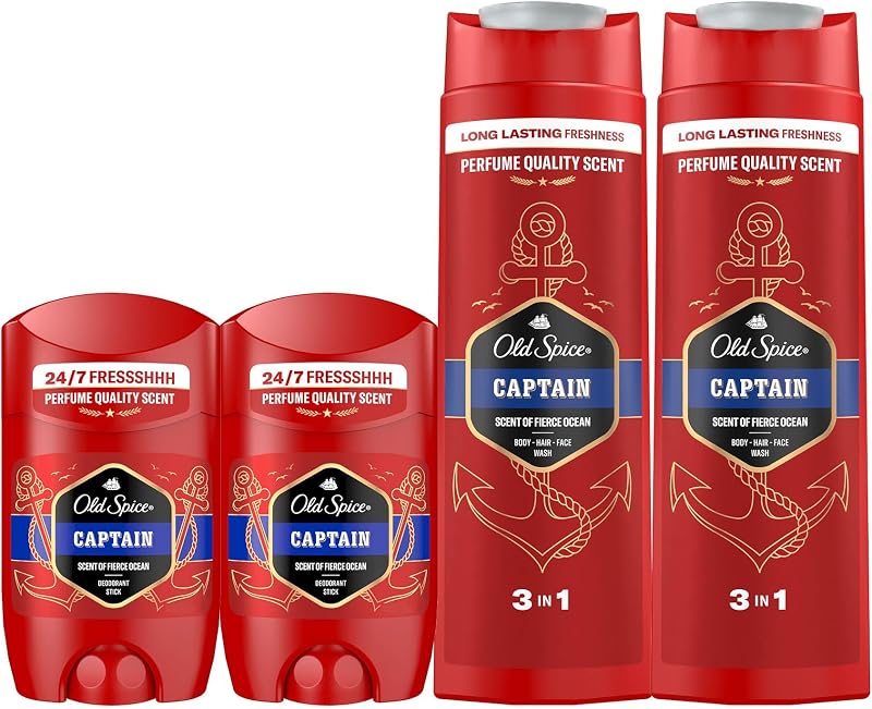 Captain Desodorante en Barra Hombre 2x50ml + Gel y Champú 2x400ml