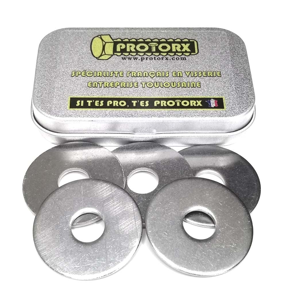 M10 Stainless Steel Metal Washers: Box of 5 Extra Large (Inner Diameter = 10.5 mm x External Diameter = 36 mm) Flat Type "LL" in A2 Stainless Steel | Body Repair | Anti-Corrosion Exterior and Interior