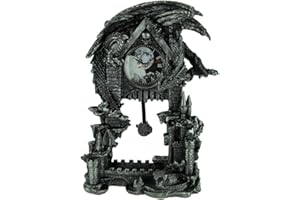 Things2Die4 Evil Dragon Pentagram Pendulum Mantel Clock Small