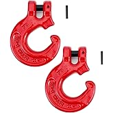 QWORK Chain Hook, 2 Pack 5/16" Logging Chain Choker Hook, G80 Steel, 2 Tons / 4500Lbs Working Load Limit
