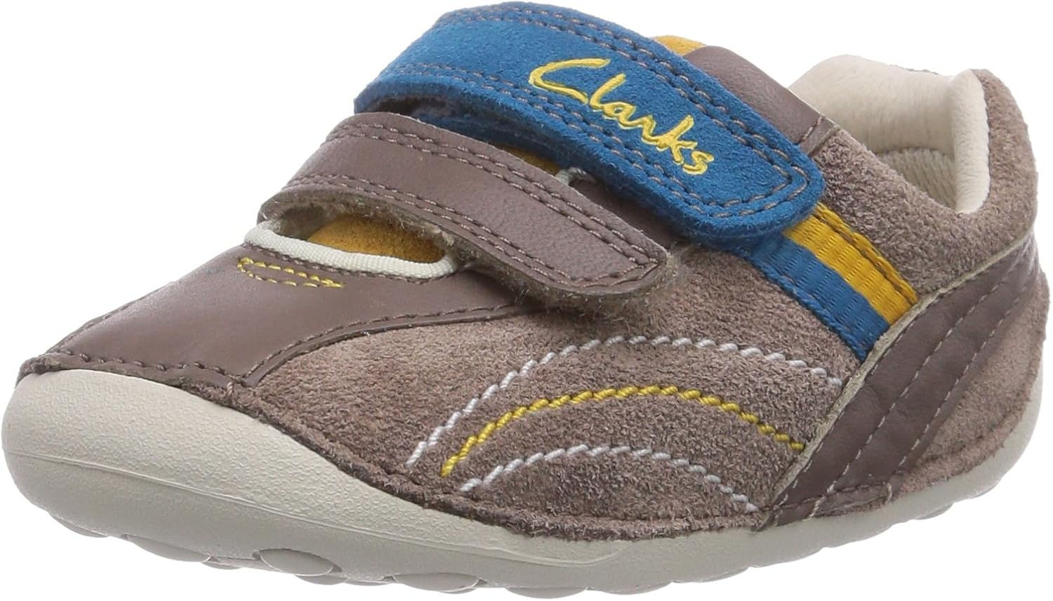 Clarks Baby Boys’ Tiny Dexton Walking Baby Shoes Brown Size 2.5