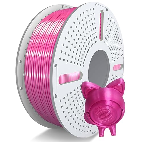 QUISUOSJ PLA Filament 1.75mm, Silk Filament with Rainbow PLA, Tri Color PLA Filament, Dimensional Accuracy +/- 0.02 mm, Fit Most FDM 3D Printers, 1kg Spool (2.2lbs), (Rose)