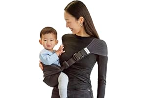 Konny Baby Carrier Hip Seat, Dual Support IHDI Certified with Two Safety Pads, Adjustable Wraps Sling Wearable One Size Fits All, Baby Essentials for 6 to 48 Months up to 44 lbs- Black
