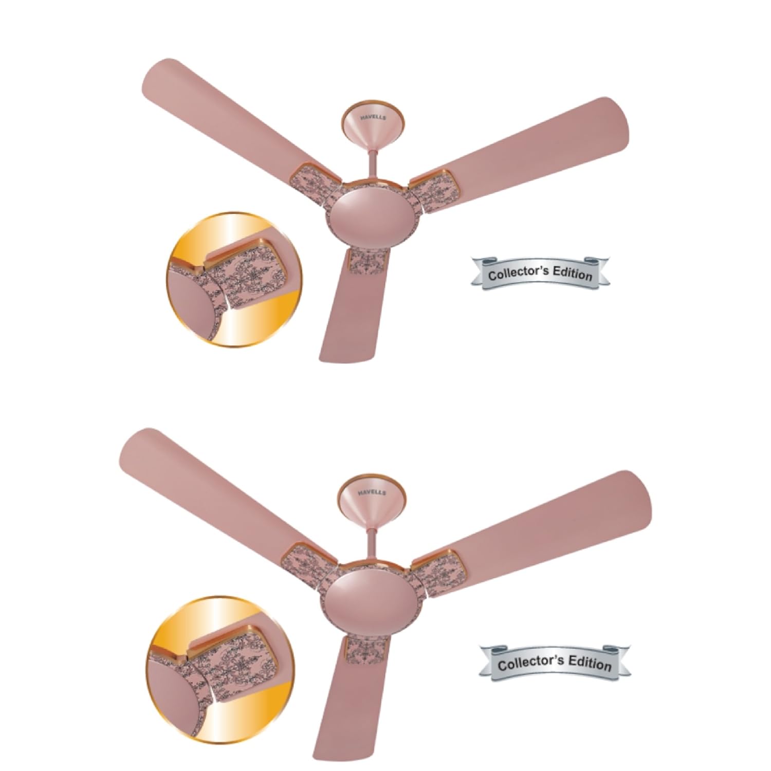 Havells 1200 Mm Enticer Art Collector Edition Rose Gold Ceiling Fan Pack Of 2