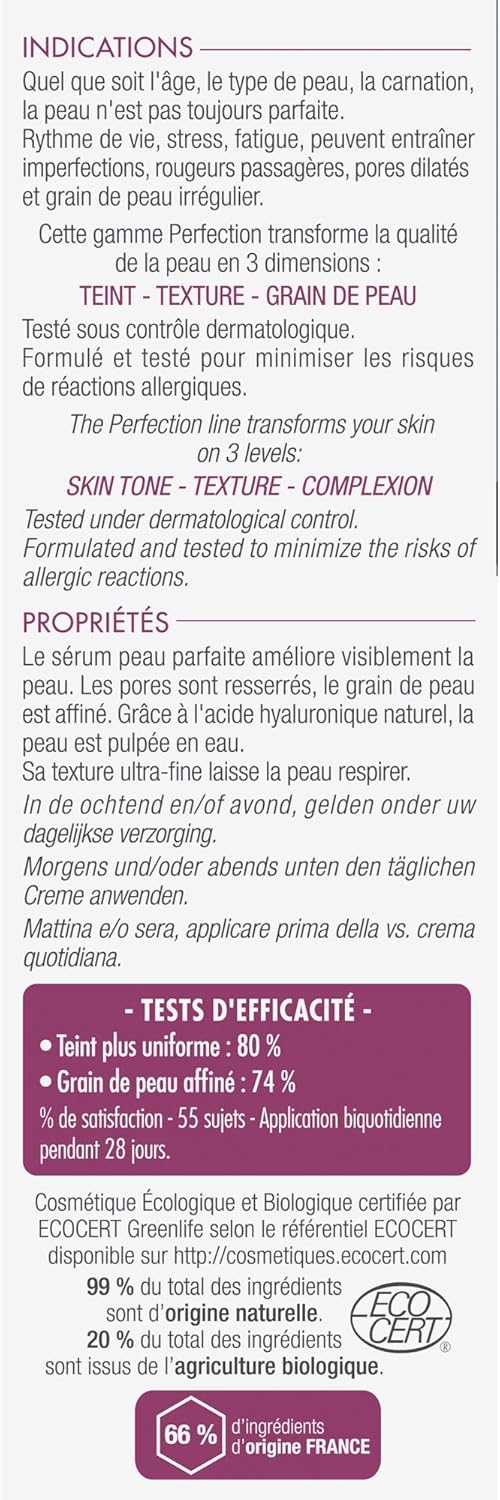 Eau Thermale Jonzac Organic Cosmetic Perfection Perfect Skin Serum, 30 ml, No colour, 30 ml (Pack of 1) - Image 4