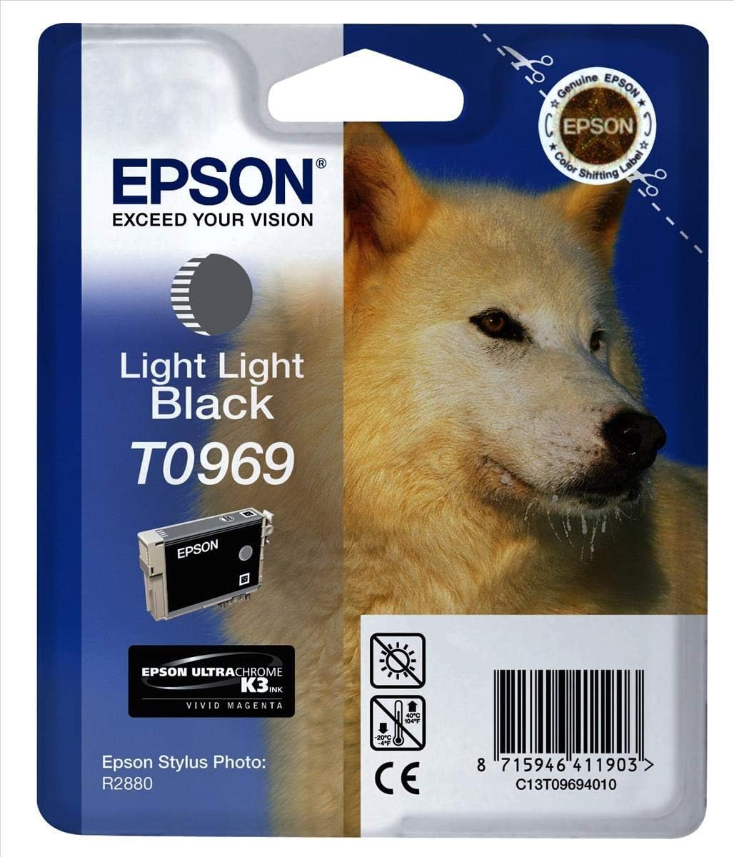 Epson T0969 Ink Cartridge, Light Black, Genuine, Light-Light Black
