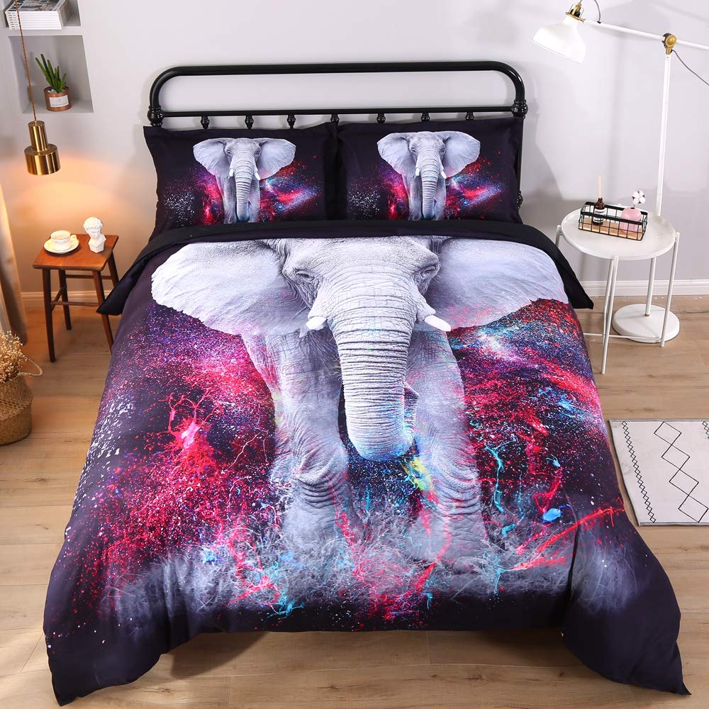Wowelife Elephant Comforter Sets Kids Black Pint Elephant ...