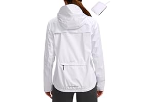 Bikewa Women's Cycling Rain Jackets Waterproof Windbreaker Lightweight Running Windproof Reflective Jacket Packable Hooded