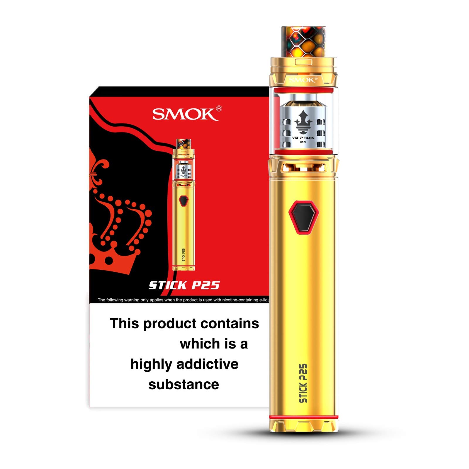 SMOK Stick P25 Kit 3000mah with 2ml Tank Atomiser (Gold) SMOK Vape Pen Style E Cigarette Vape Kit No Nicotine
