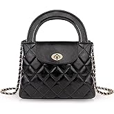 Croer Quilted Crossbody Tote Bags for Women Small Top Handle Purse Trendy Designer Handbag Satchel Tote Shoulder Bag