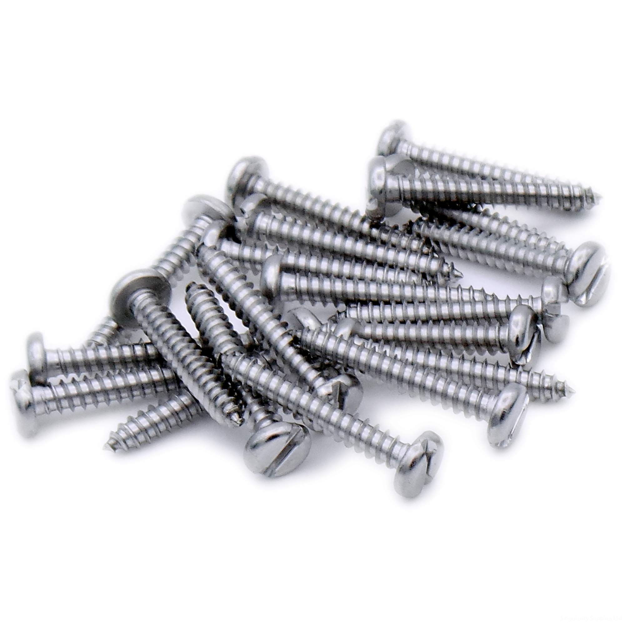 No.6 x 1.5 (3.5mm x 38mm) Slot Pan Self-Tapping Screw - Stainless Steel (A2) (Pack of 20)