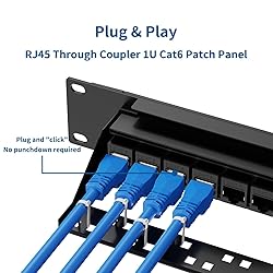 CableGeeker Cat6 Patch Panel 24 Port with Inline