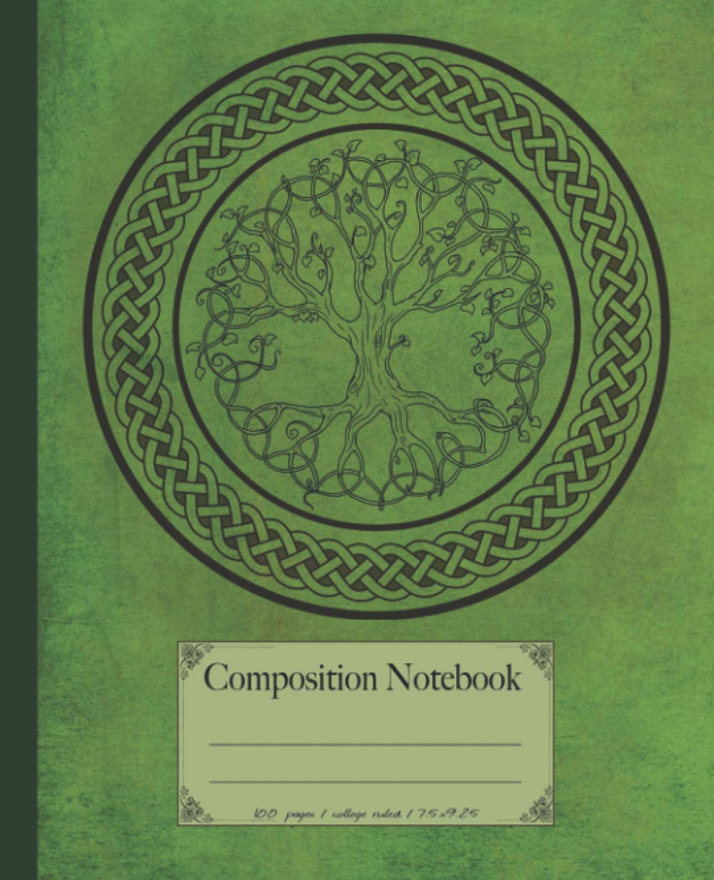 Composition Notebook: St Patricks Day Celtic tree composition notebook. 100 page notebook college ruled. Vintage style Celtic journal gift idea.