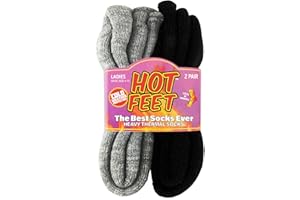 HOT FEET Thermal Socks For Women for Cold Weather – Thick Warm Winter Hiking Heat Insulated Socks, Women’s sizes 4–10.5