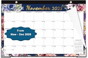 KOPEESY Desk Calendar 2026, Months Calendar 2026 Runs from Now to December 2026, 17" x 12" Desktop/Wall Monthly Calendar for Home, School and Office - Floral Pattern