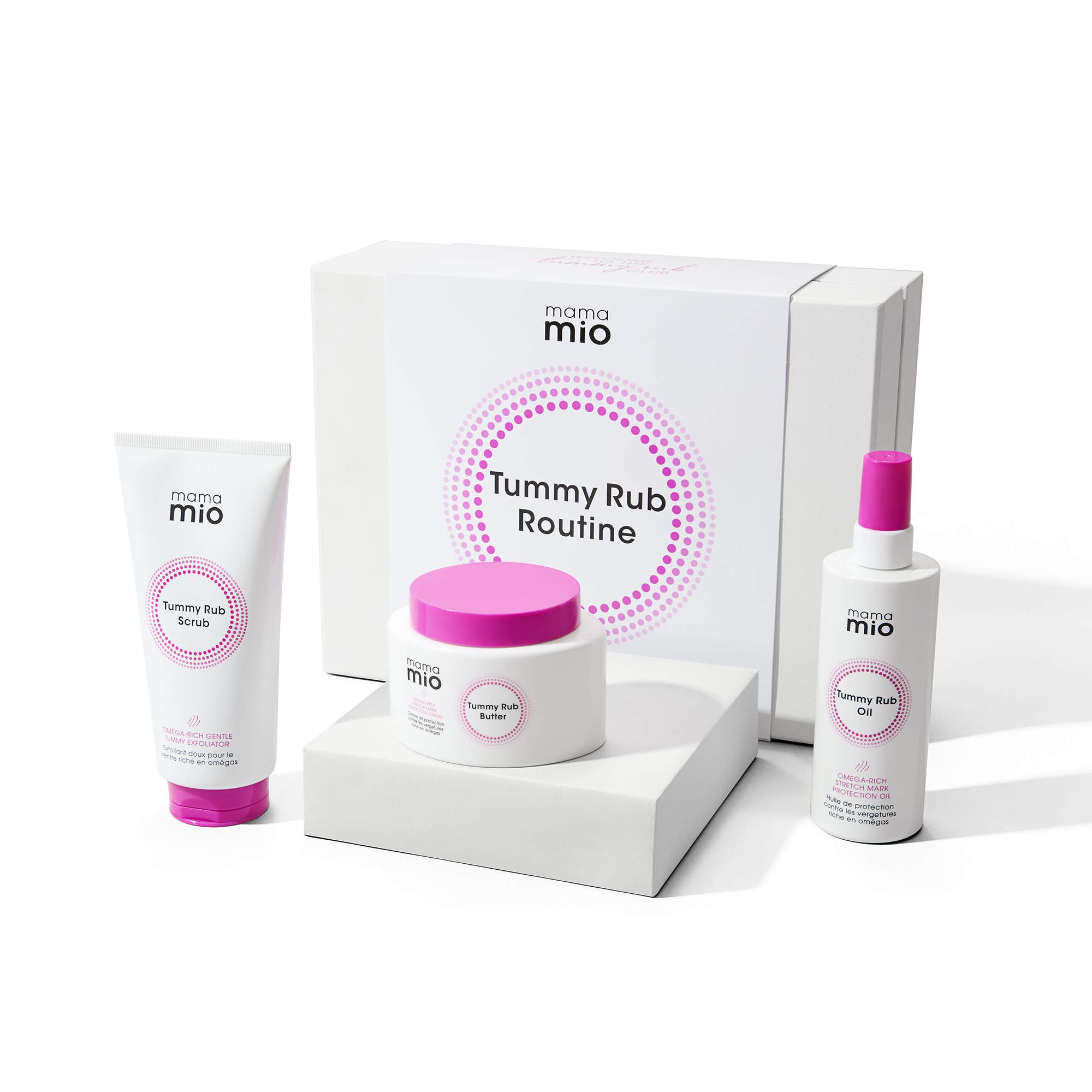 Mama Mio Tummy Rub Routine Pregnancy Gift Set | Ultimate Bump Care Protection | Stretch Mark Protection Kit | Omega Rich Skin Stretch Complex