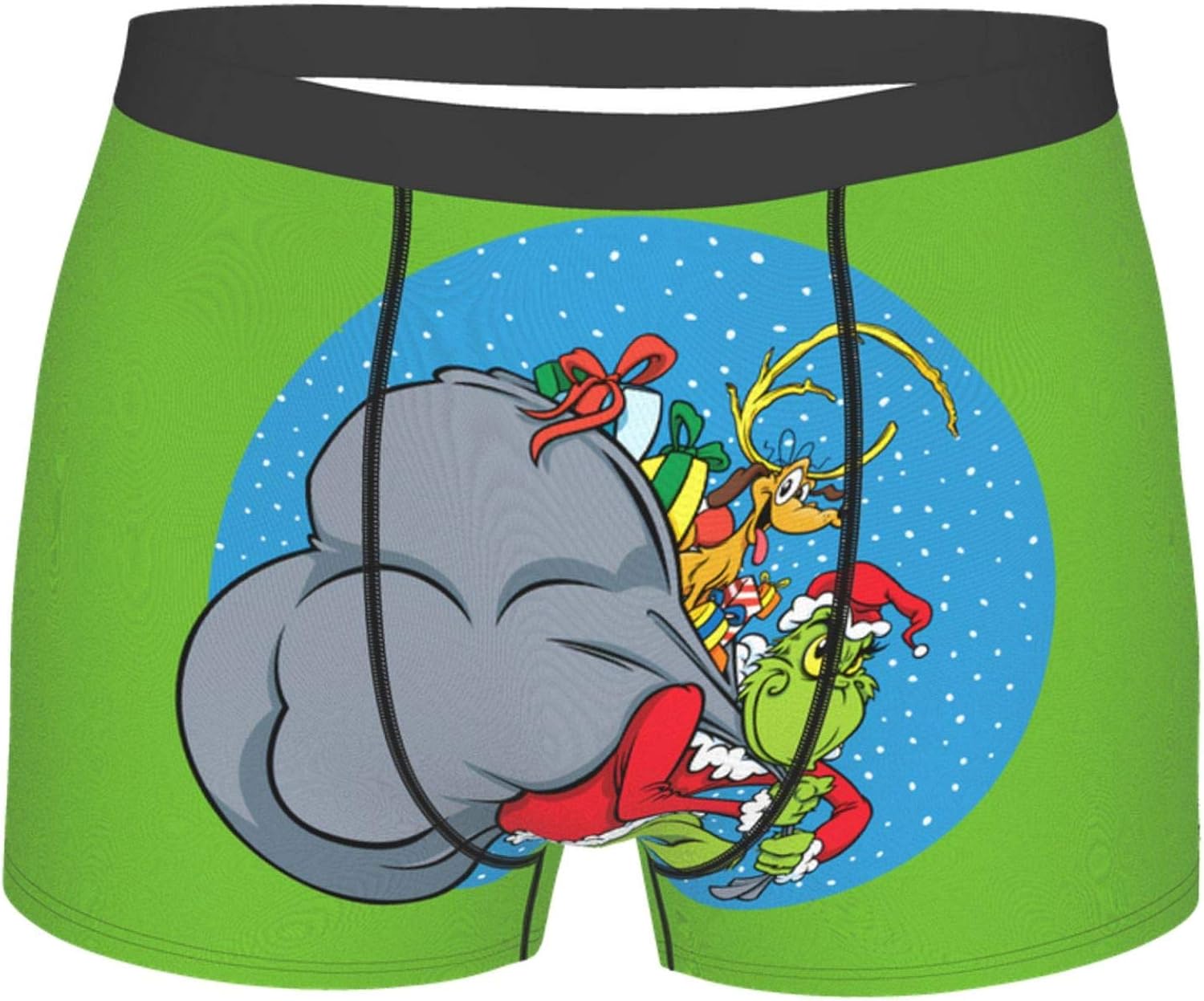 Dawiine Grinch Boxer Briefs for Mens Underwear Waistband