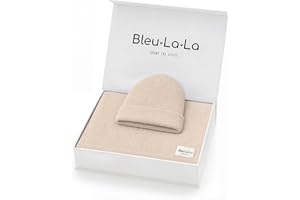 Bleu La La Luxe Collection 100% Organic Cotton Luxury Knit Baby Blanket + Hat Gift Set (Oatmeal)