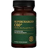 Global Healing Center Supercharged C60 - Micro-Activated Carbon Fullerene w/Organic MCT Powder, 10 Times More Powerful Than Regular C60 Supplements - Helps Detoxification, Aging (30 Capsules)