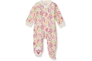 Burt's Bees Baby Girls Footed One-Piece Pajamas, Sleep and Play Loose Fit, 100% Organic Cotton, Sizes NB to 6-9 Months