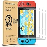 [3 Pack] Hestia Goods Screen Protector Tempered Glass Compatible with Nintendo Switch, Transparent HD Clear Anti-Scratch Scre