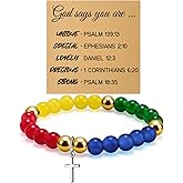 Christian Beaded Bracelets for Women Inspirational Religious Bracelet for Women First Communion Jewelry for Daughter Spiritual Faith Jewelry Bible Verse Bracelet for Friend Christmas Birthday Gift