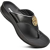 AEROTHOTIC Arch Supportive Strappy Orthotic Comfortable Flip Flops Cushion Soft Toe Post Non-Slip Summer Casual Travel Walking Thong Sandals Women Beach Essentials