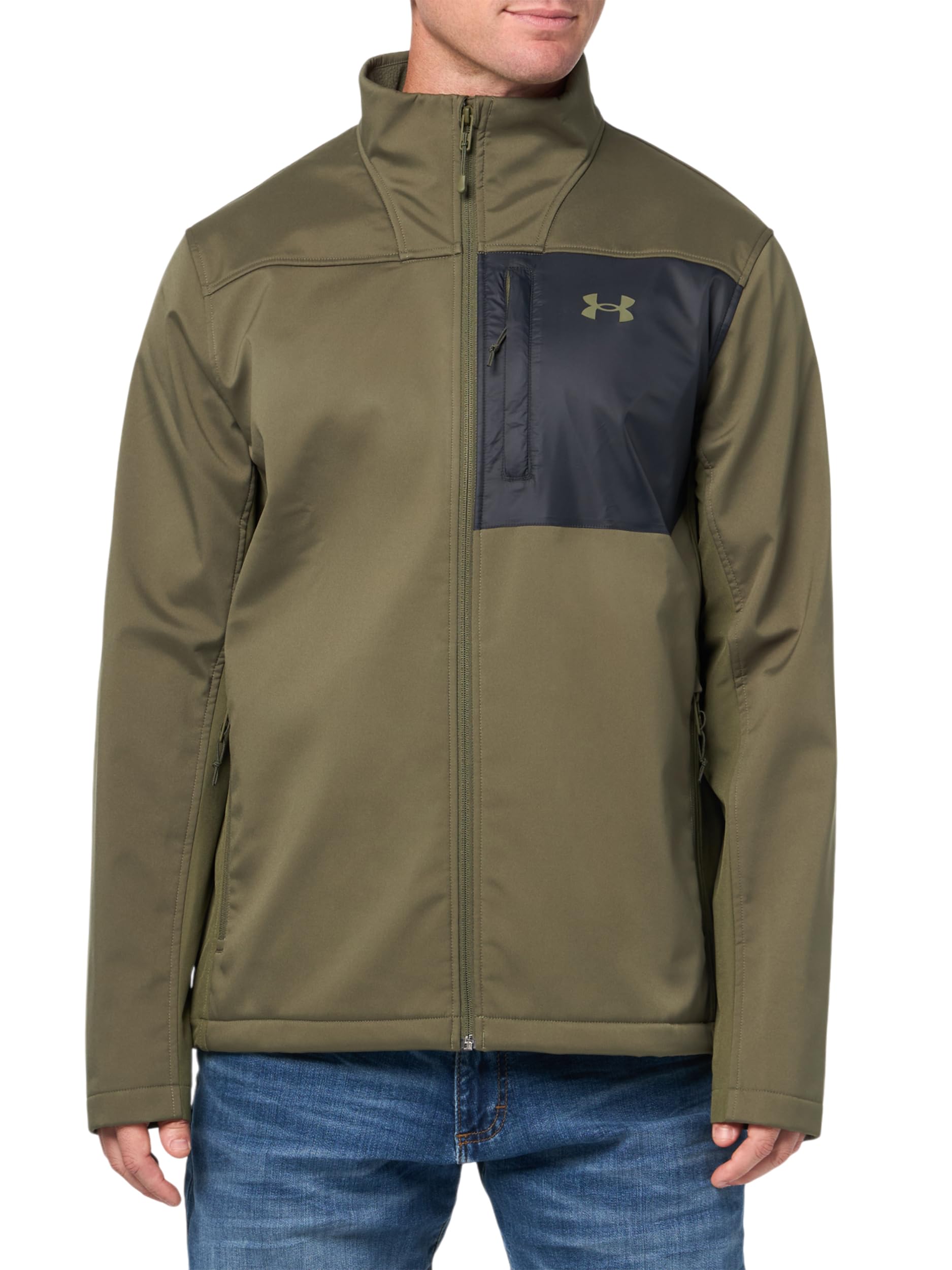 Under Armour Men’s ColdGear Infrared Shield 2.0 Soft Shell, (390) Marine OD Green/Black/Marine OD Green, Medium