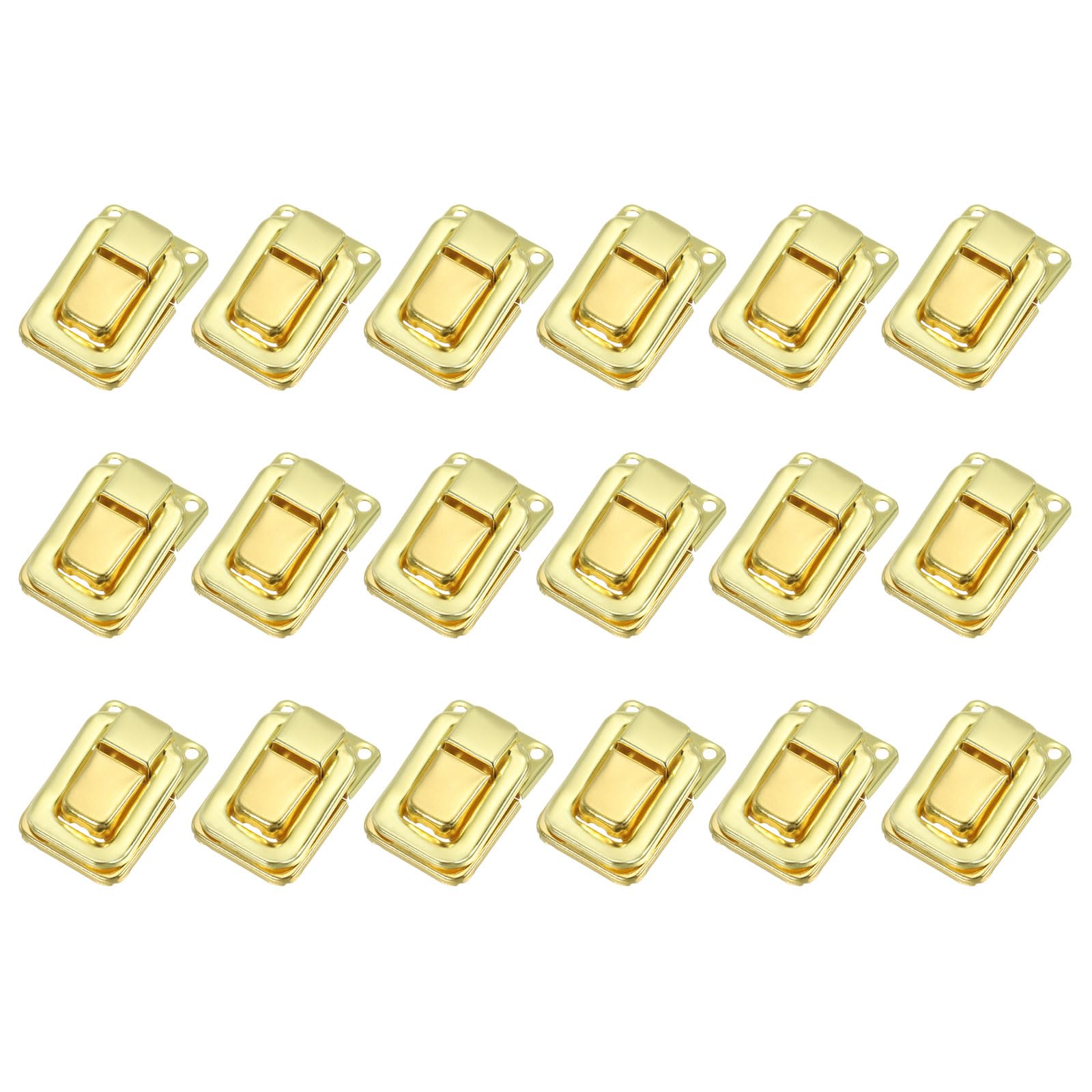 PATIKIL Toggle Catch Lock 1.4" x 0.9", 18 Pack Metal Buckle Hasp Lock Latch Clasp for Jewelry Box Wooden Case Decoration, Gold
