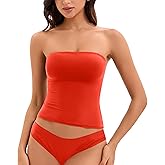 FLYSHEWIN Women Sexy Tube Top Summer Y2K Going Out Double Lined Basic Tank Top