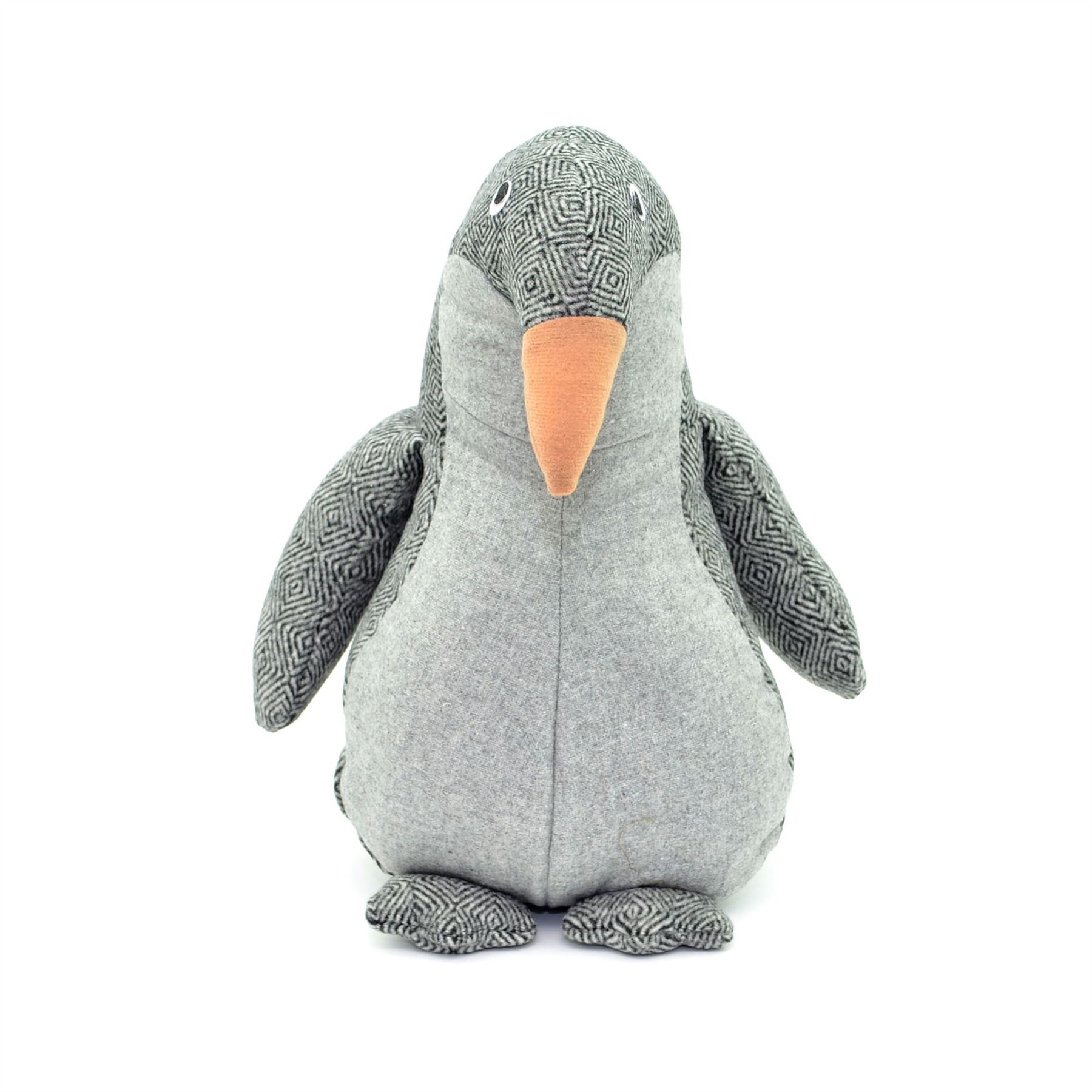 Door Stopper Penguin Grey/Brown Fabric Weighted Doorstop Stay Home Decor Gift