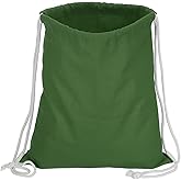 PATIKIL Cotton Drawstring Bags, Cotton Drawstring Backpack Foldable Sports Gym Bags for Women Men Gym Sports Trip, Dark Green