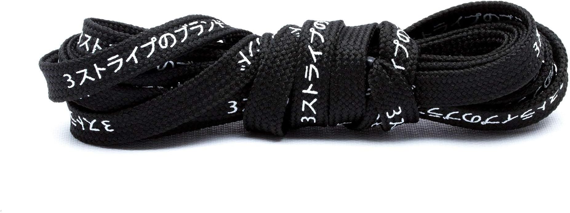 black japanese katakana shoelaces