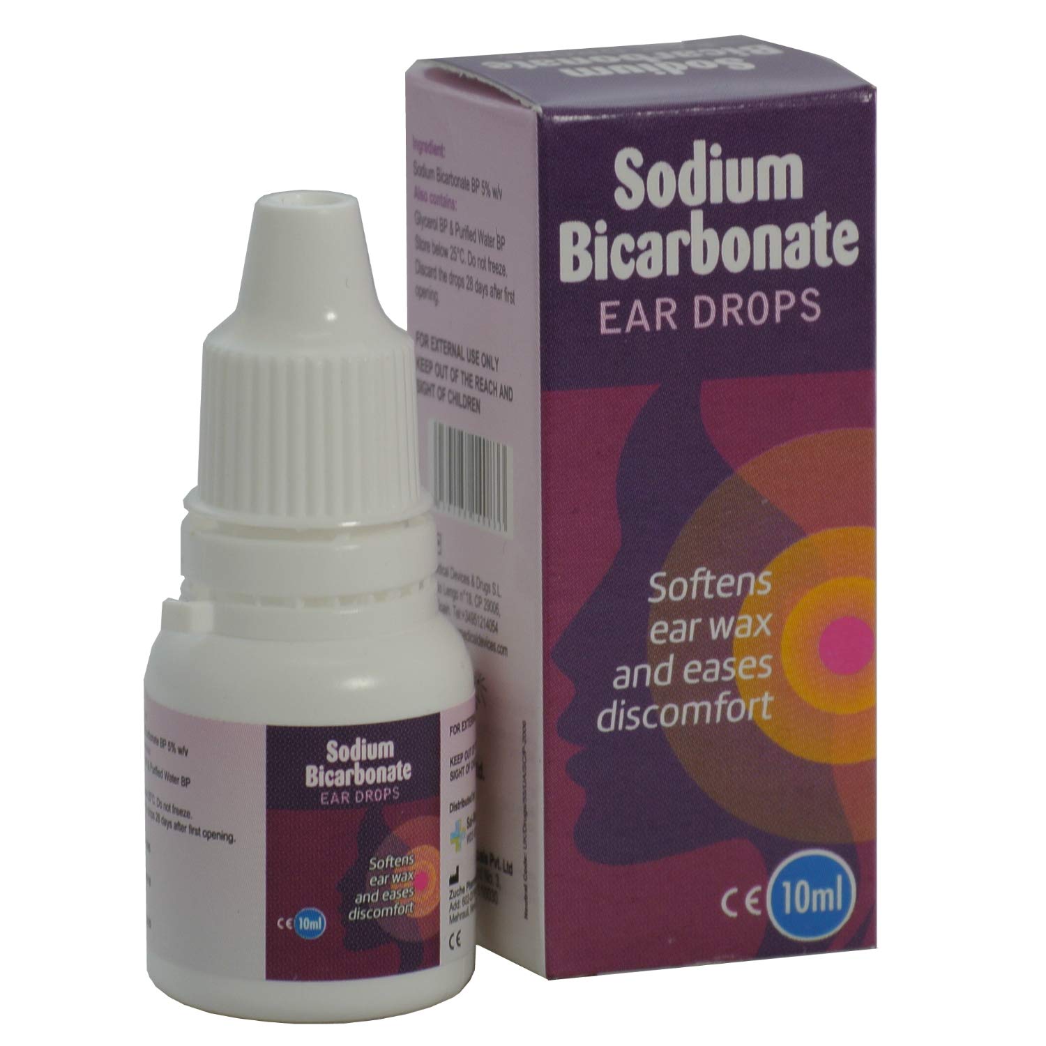 Sodium Bicarbonate Ear Drops Softens Ear Wax And Eases Discomfort (10 Packs)
