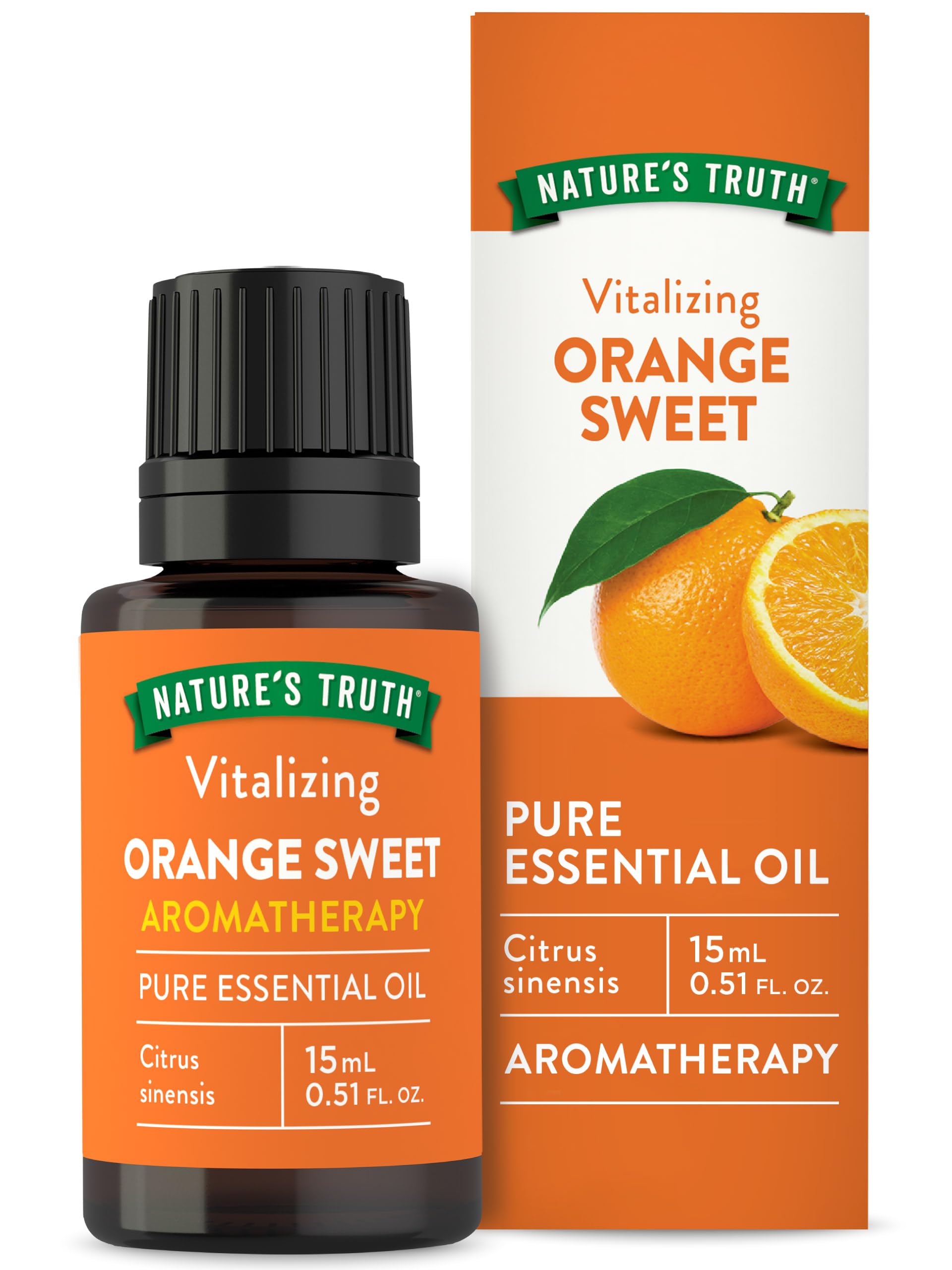 Orange Essential Oil | 15ml Sweet Orange Oil | 100% Pure Therapeutic Grade | for Aromatherapy & Diffusers | by Natures Truth