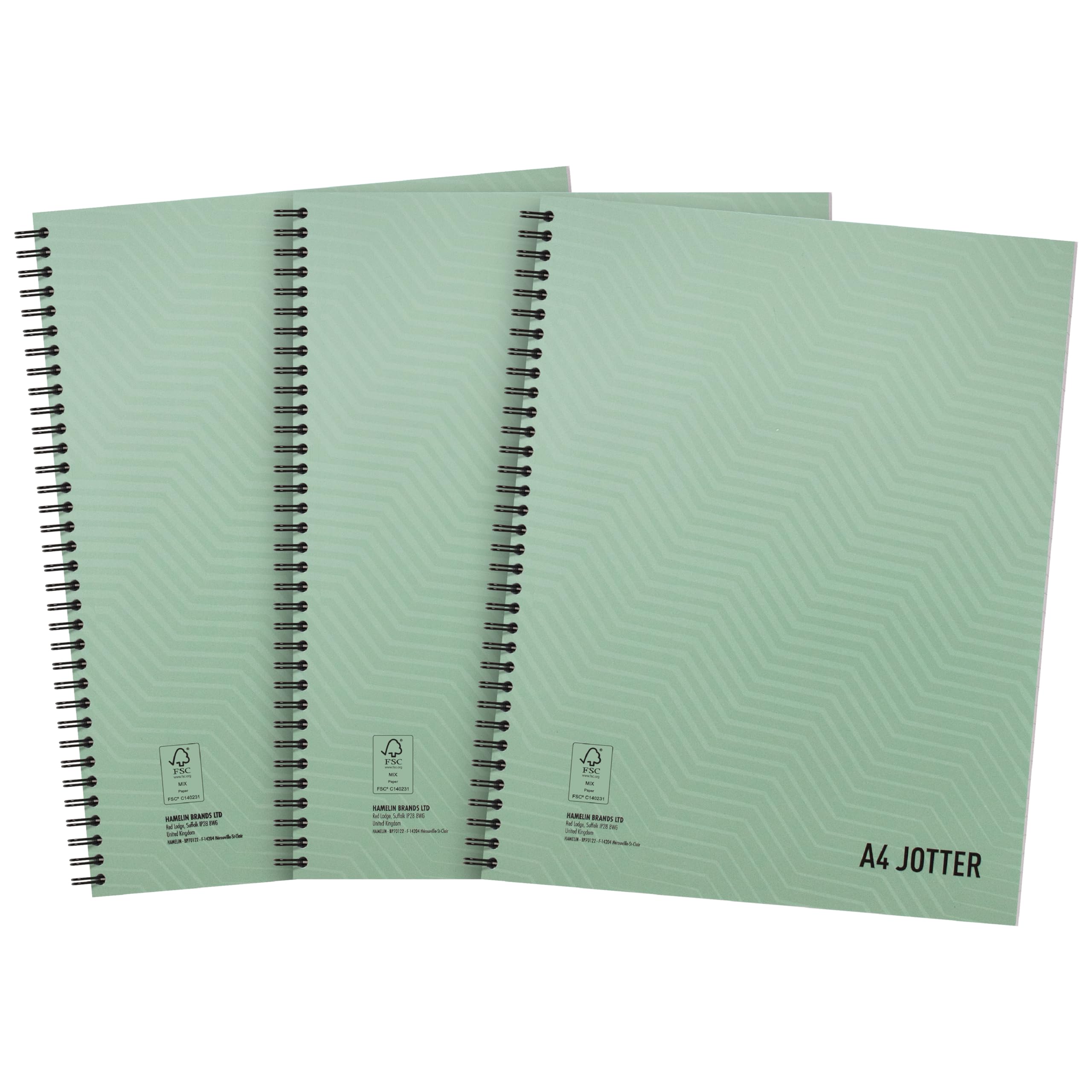 Summit A4 Metallic Wirebound Notebook – 3 Pack, Ruled Pages for School, Work & Journaling, Lay-Flat Durable Binding
